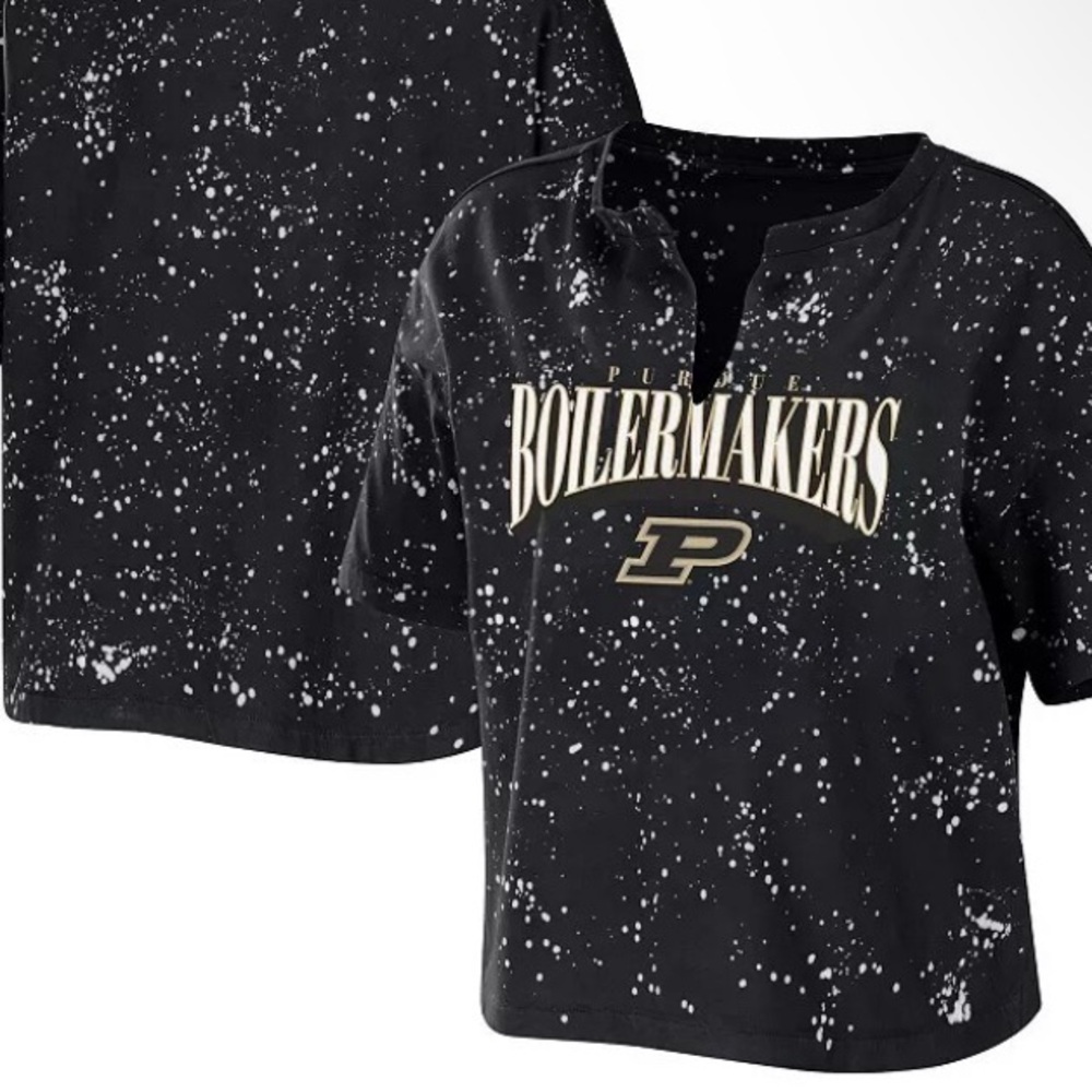 Women's Purdue Boilermakers Notch Neck Tie-Dye Shirt Size XL NWT WEAR